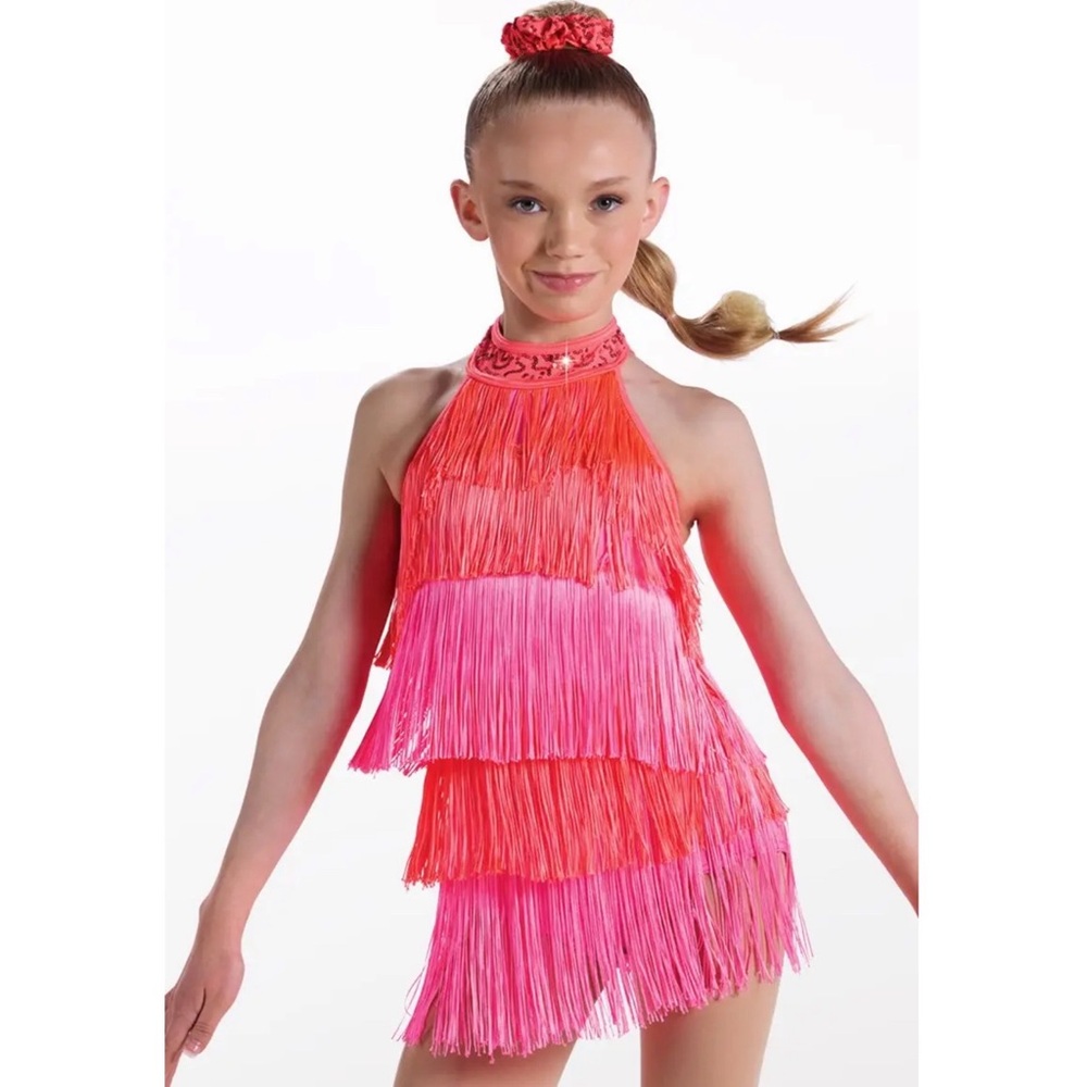 Weissman Showtime Pink Fringe Dance Costume IC Recital Competition